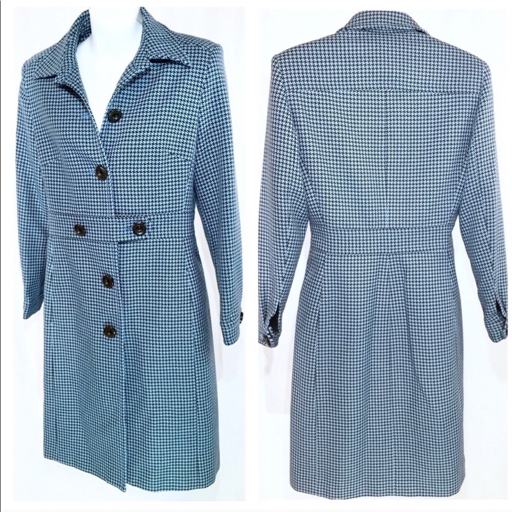 Larry Levine Suits Blue Houndstooth Coat size 12